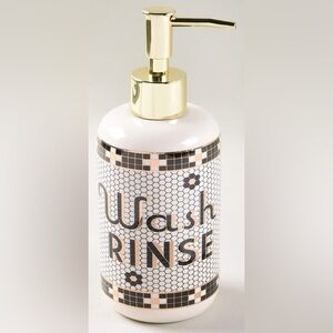 RARE Anthropologie Bistro Tile Stoneware Soap Pump